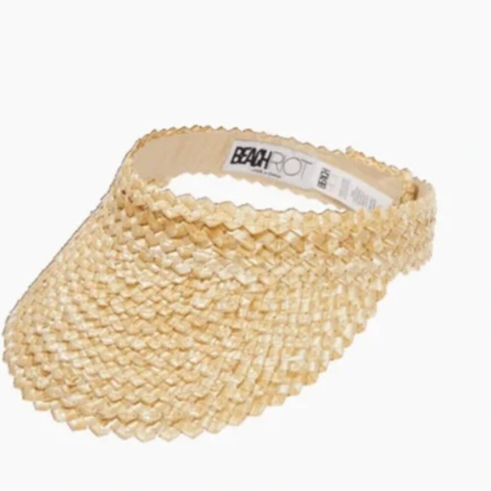 Beach Riot Tan Straw Visor Hat BN